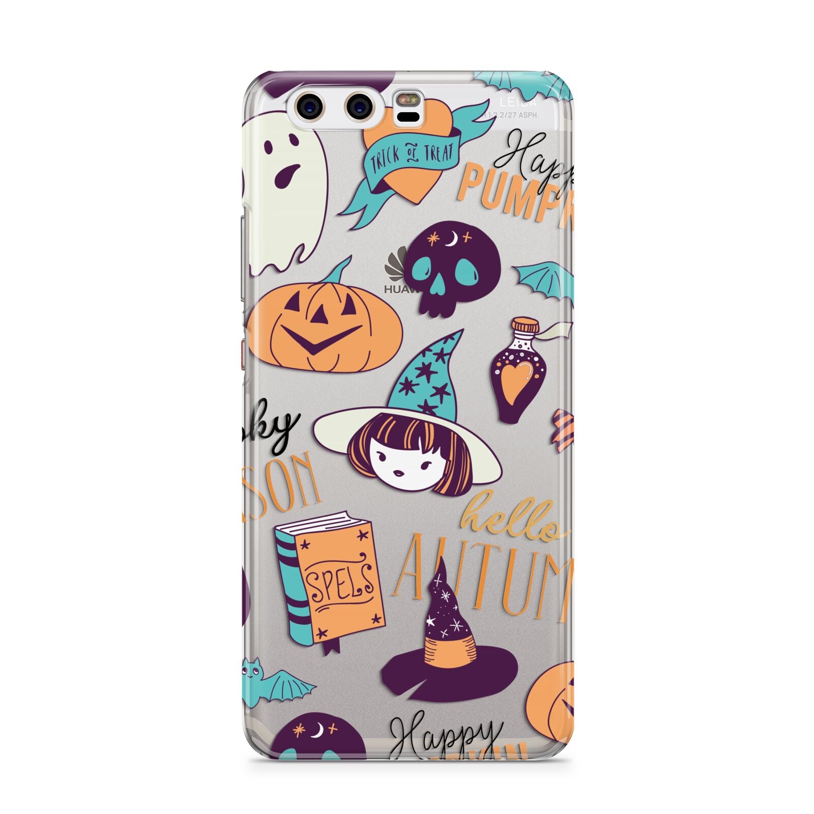 Orange and Blue Halloween Illustrations Huawei P10 Phone Case