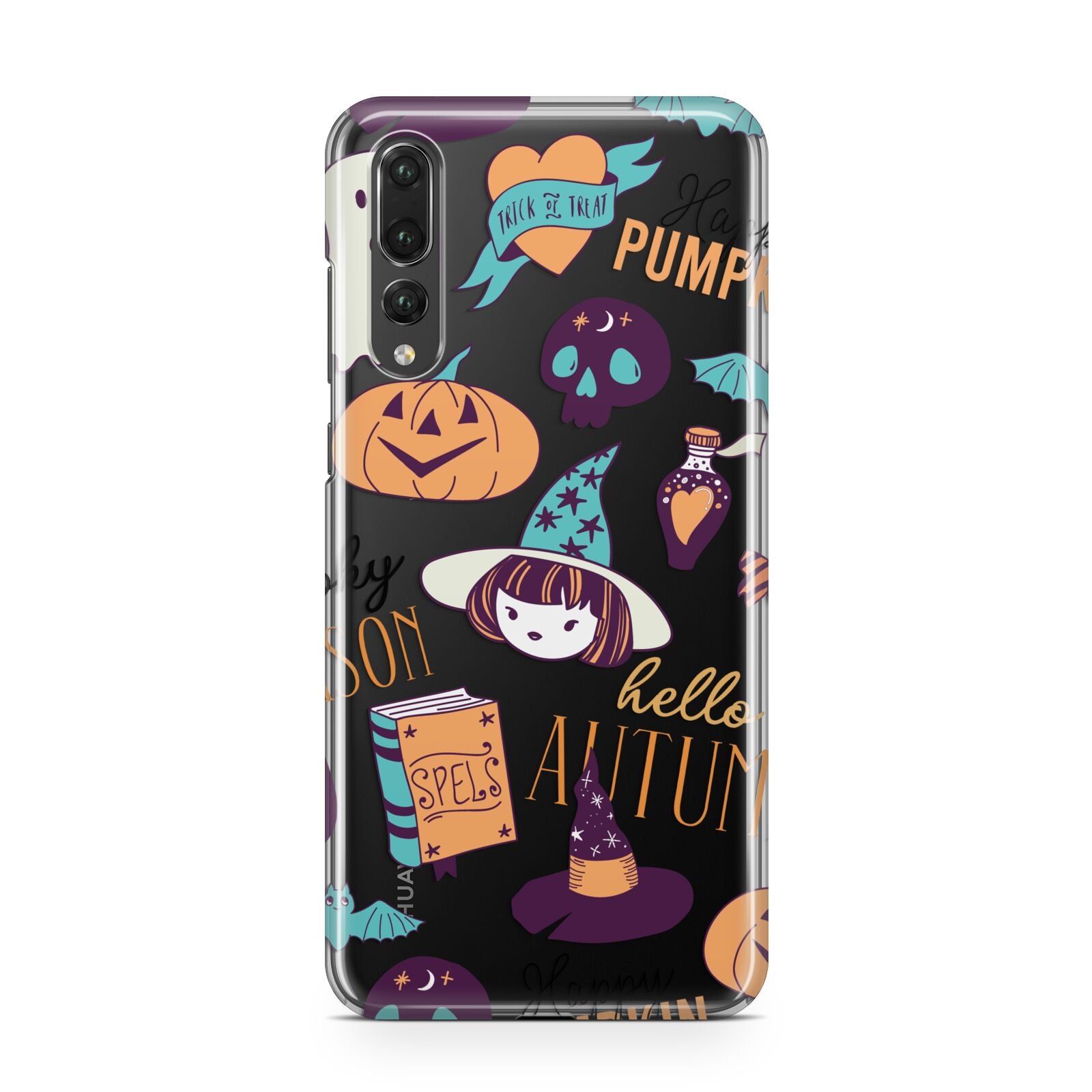 Orange and Blue Halloween Illustrations Huawei P20 Pro Phone Case