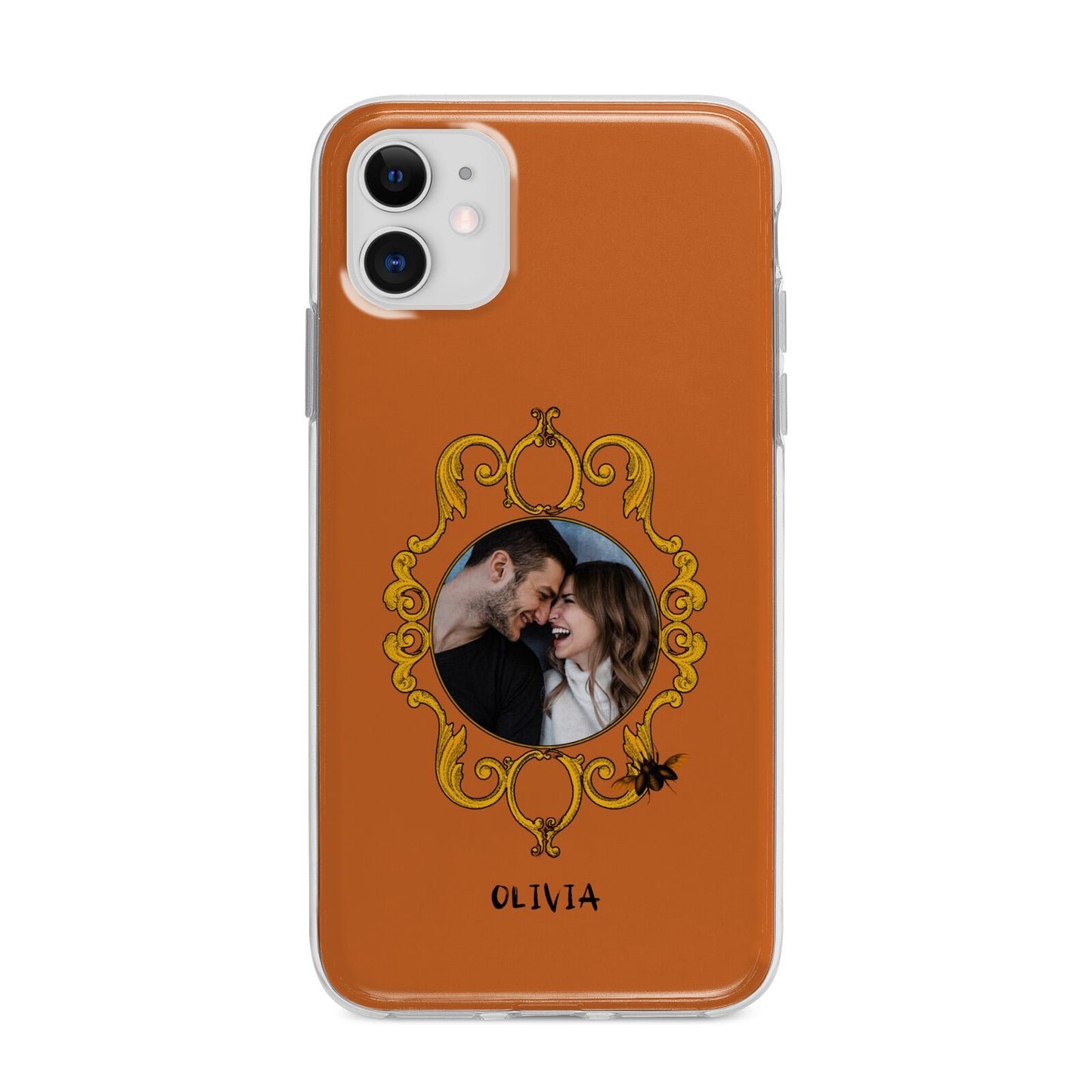 Ornate Halloween Custom Photo Apple iPhone 11 in White with Bumper Case