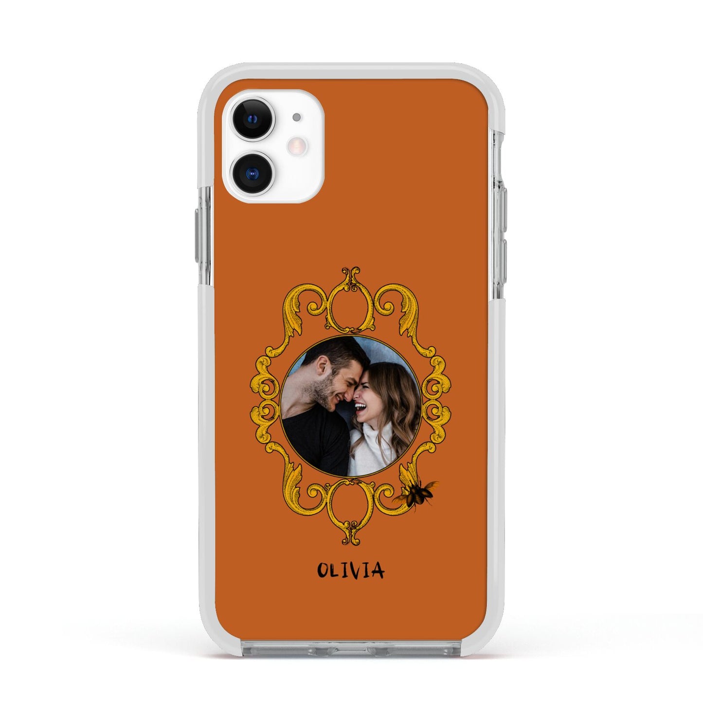 Ornate Halloween Custom Photo Apple iPhone 11 in White with White Impact Case