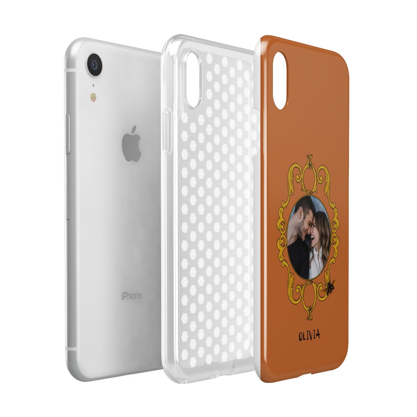 Ornate Halloween Custom Photo Apple iPhone XR White 3D Tough Case Expanded view