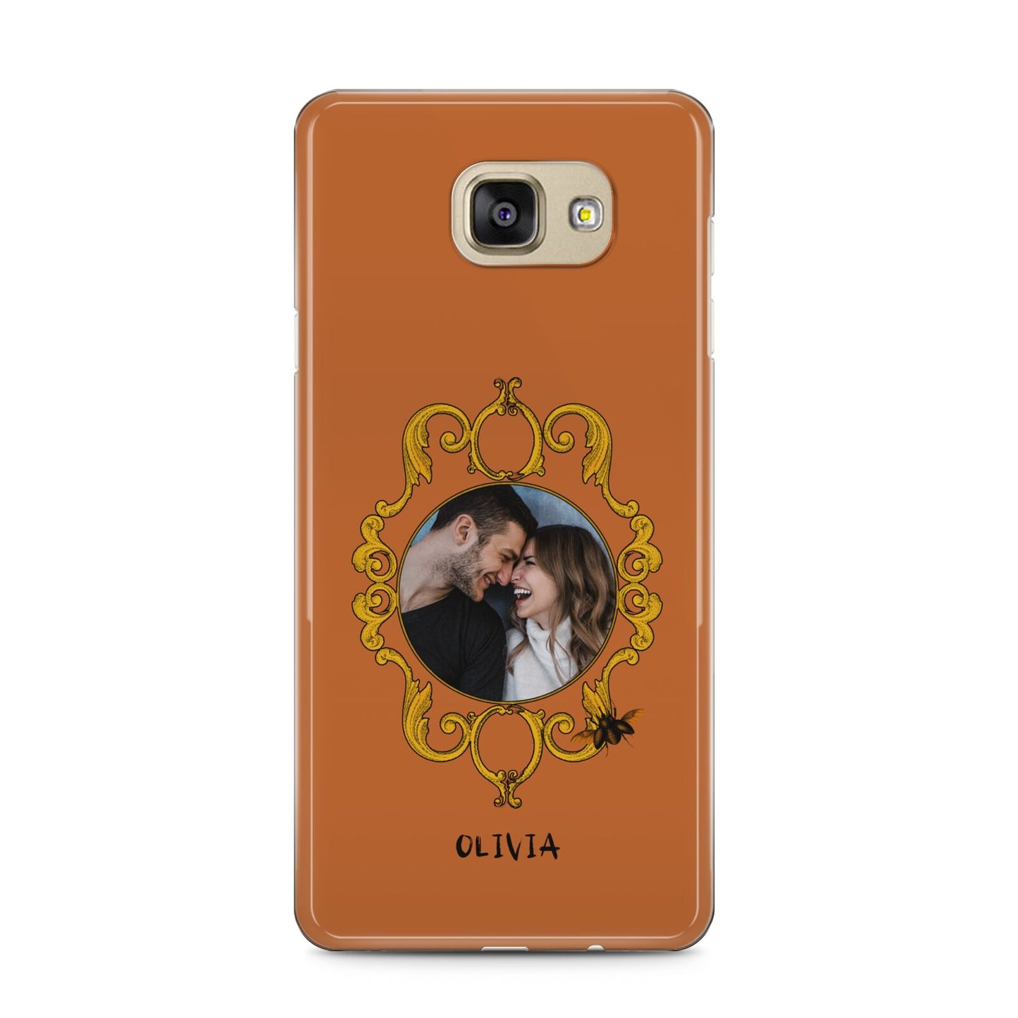 Ornate Halloween Custom Photo Samsung Galaxy A5 2016 Case on gold phone