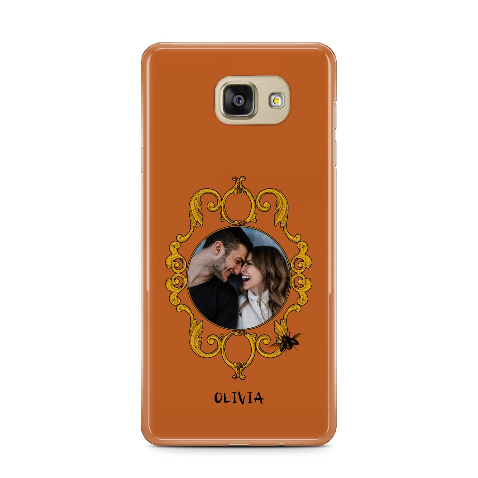 Ornate Halloween Custom Photo Samsung Galaxy A7 2016 Case on gold phone