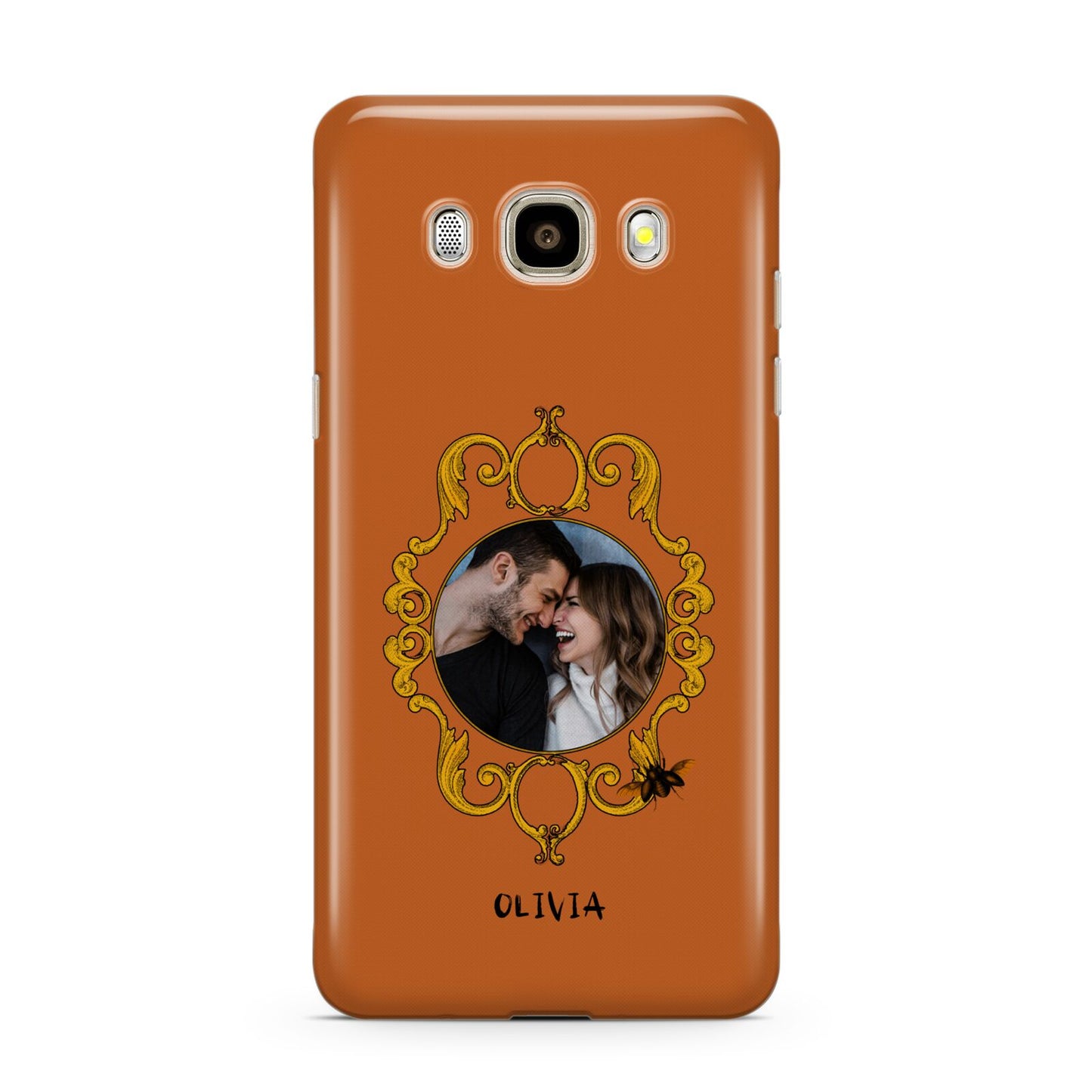 Ornate Halloween Custom Photo Samsung Galaxy J7 2016 Case on gold phone