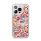 Paisley Cashmere Flowers iPhone 14 Pro Glitter Tough Case Silver