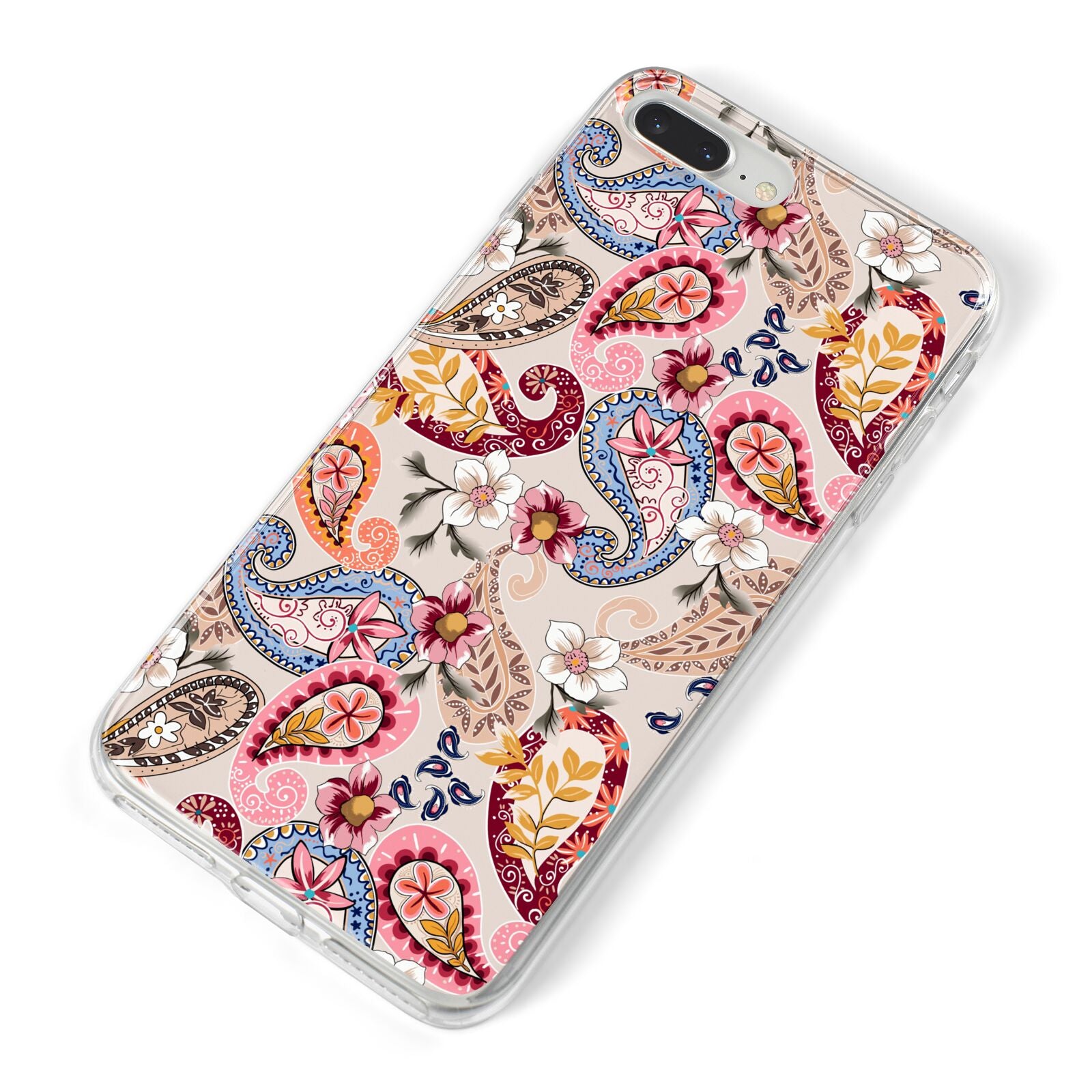 Paisley Cashmere Flowers iPhone 8 Plus Bumper Case on Silver iPhone Alternative Image