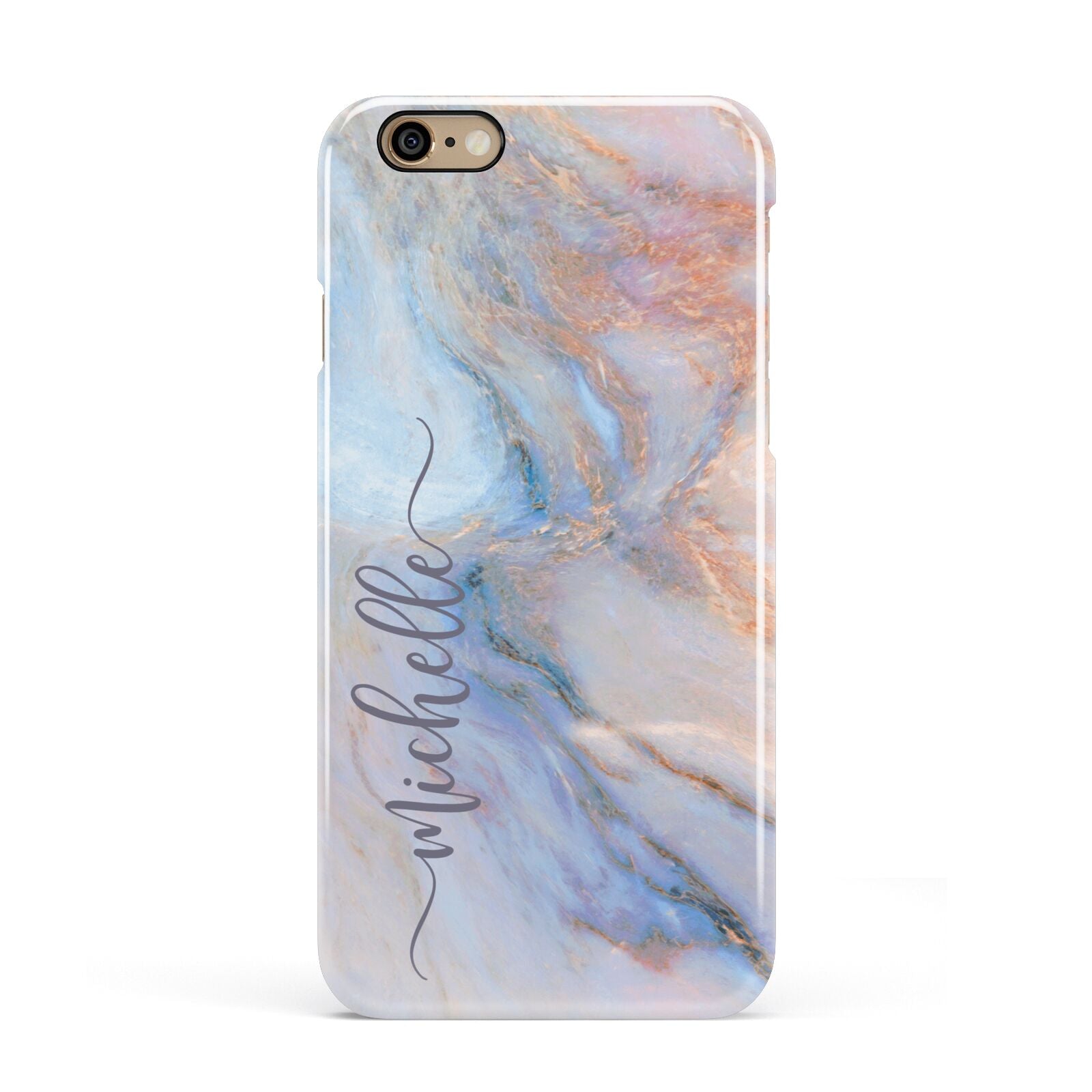 Pale Blue And Pink Marble Apple iPhone 6 3D Snap Case