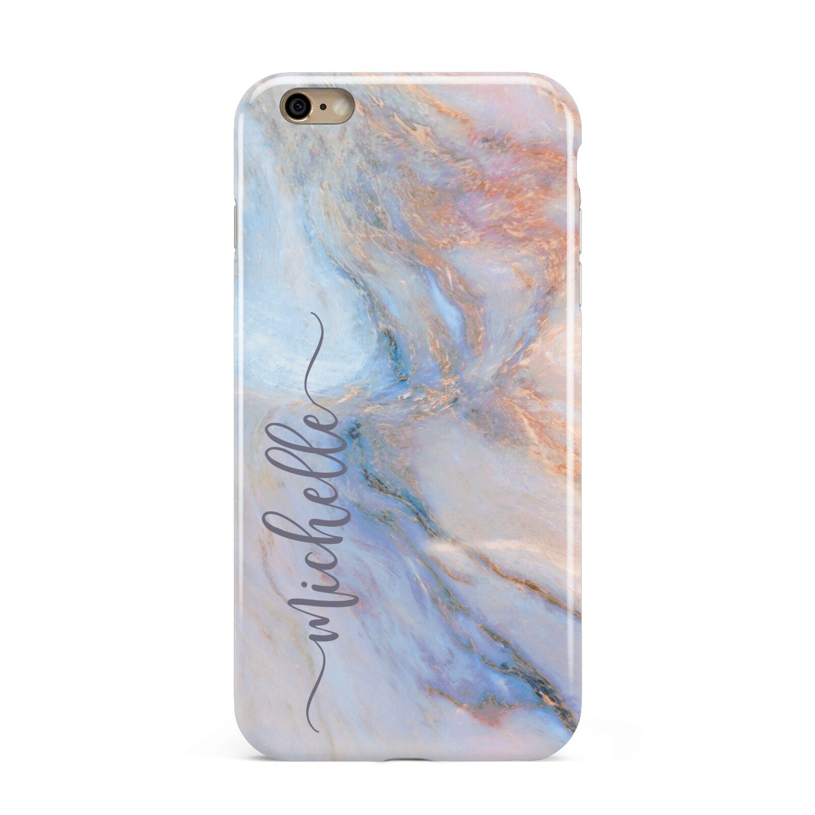 Pale Blue And Pink Marble Apple iPhone 6 Plus 3D Tough Case