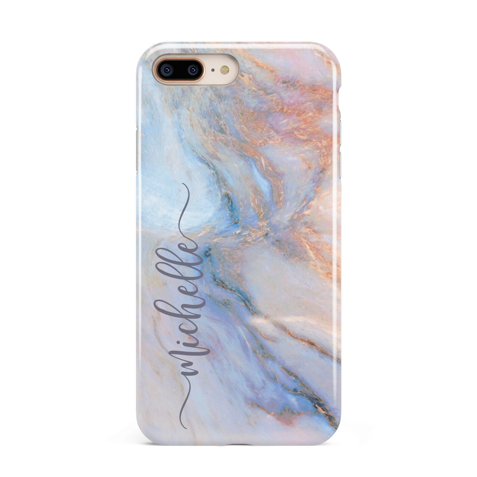 Pale Blue And Pink Marble Apple iPhone 7 8 Plus 3D Tough Case