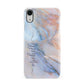 Pale Blue And Pink Marble Apple iPhone XR White 3D Snap Case