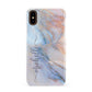 Pale Blue And Pink Marble Apple iPhone XS 3D Snap Case