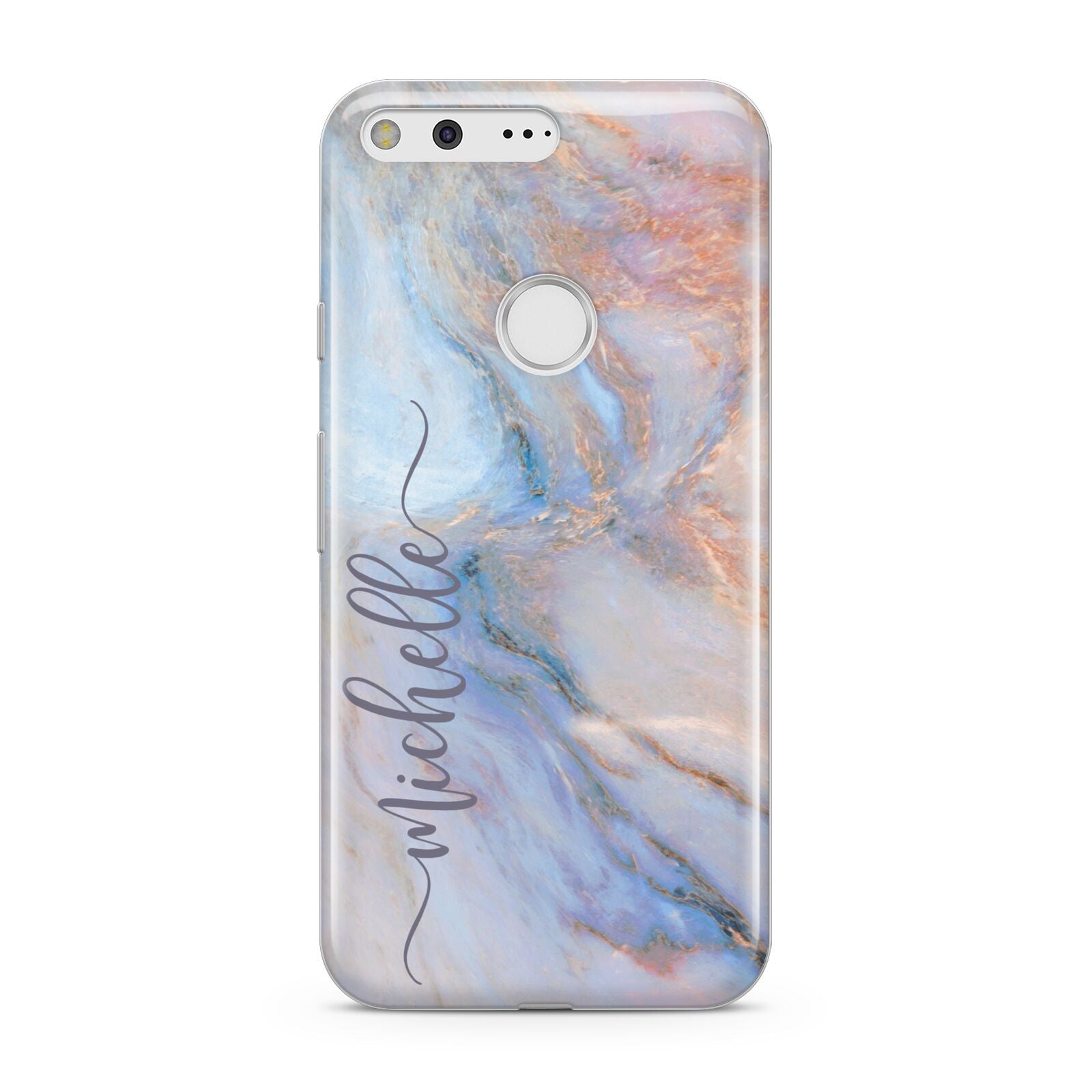 Pale Blue And Pink Marble Google Pixel Case