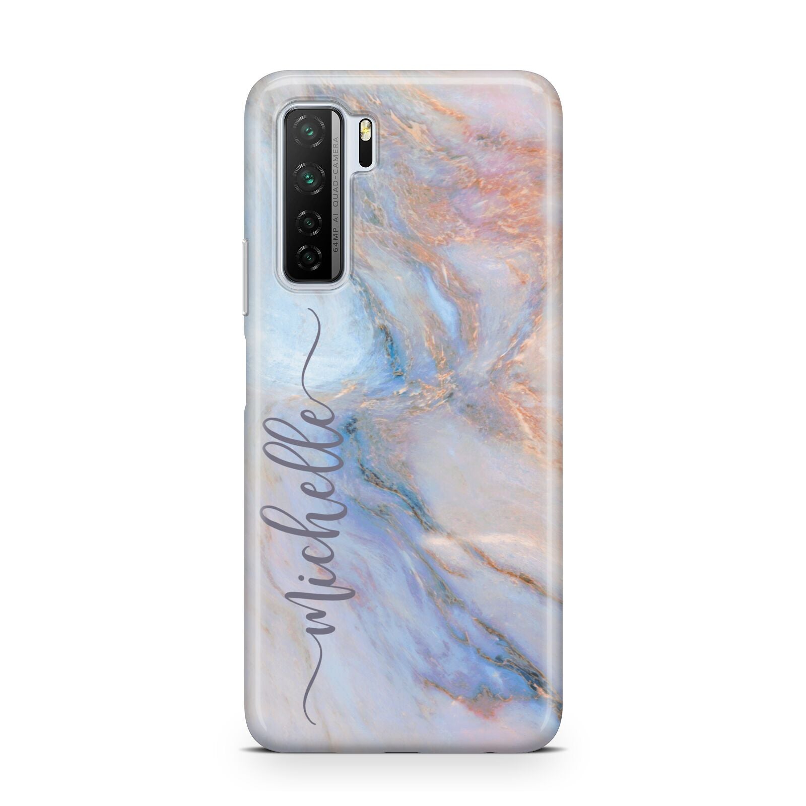 Pale Blue And Pink Marble Huawei P40 Lite 5G Phone Case