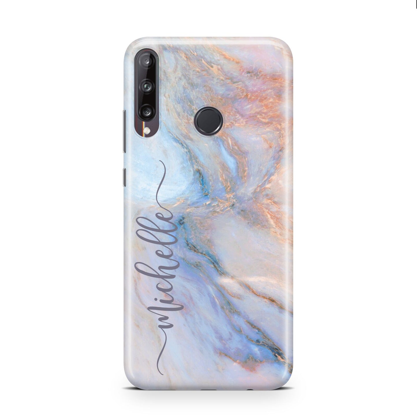 Pale Blue And Pink Marble Huawei P40 Lite E Phone Case