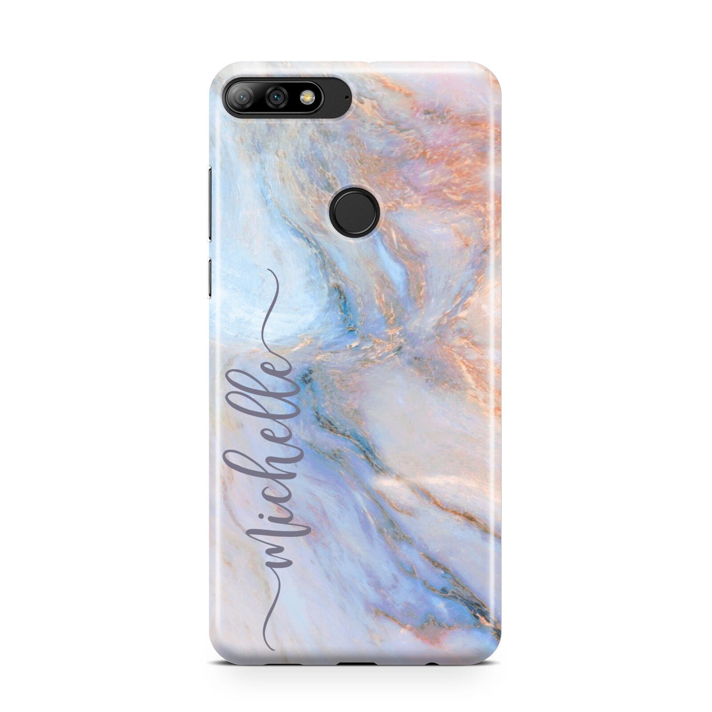 Pale Blue And Pink Marble Huawei Y7 2018