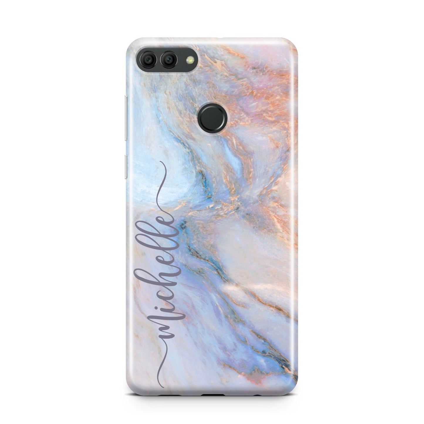 Pale Blue And Pink Marble Huawei Y9 2018