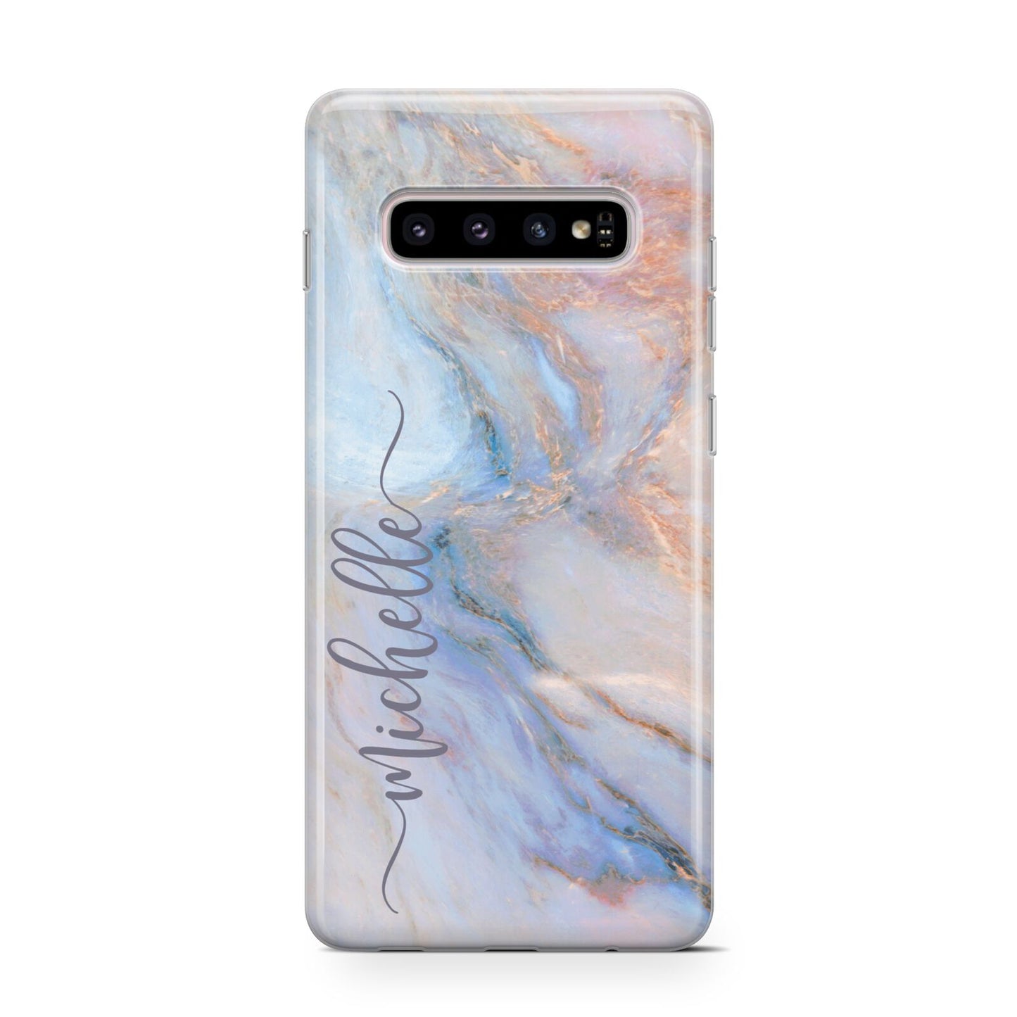 Pale Blue And Pink Marble Protective Samsung Galaxy Case