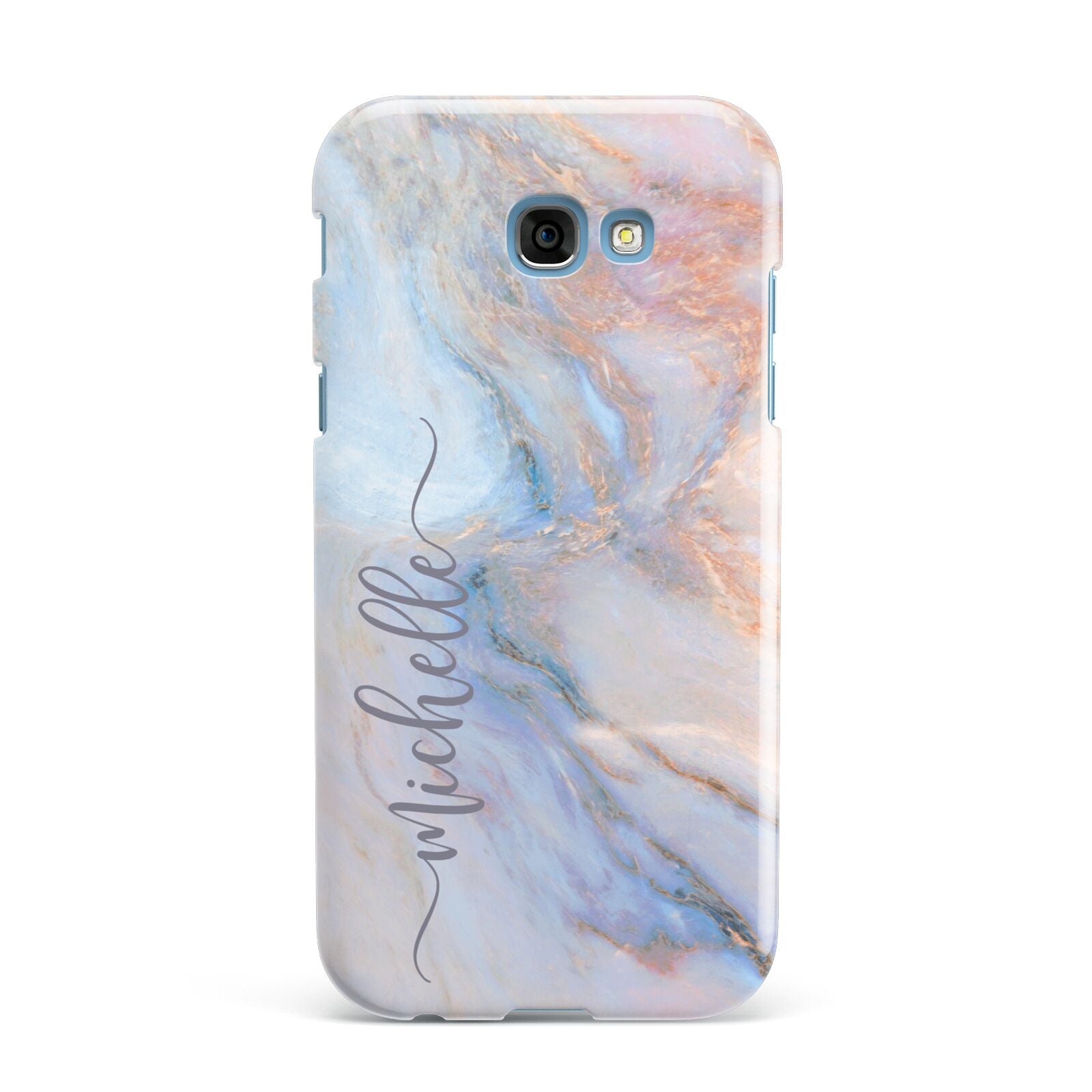 Pale Blue And Pink Marble Samsung Galaxy A7 2017 Case