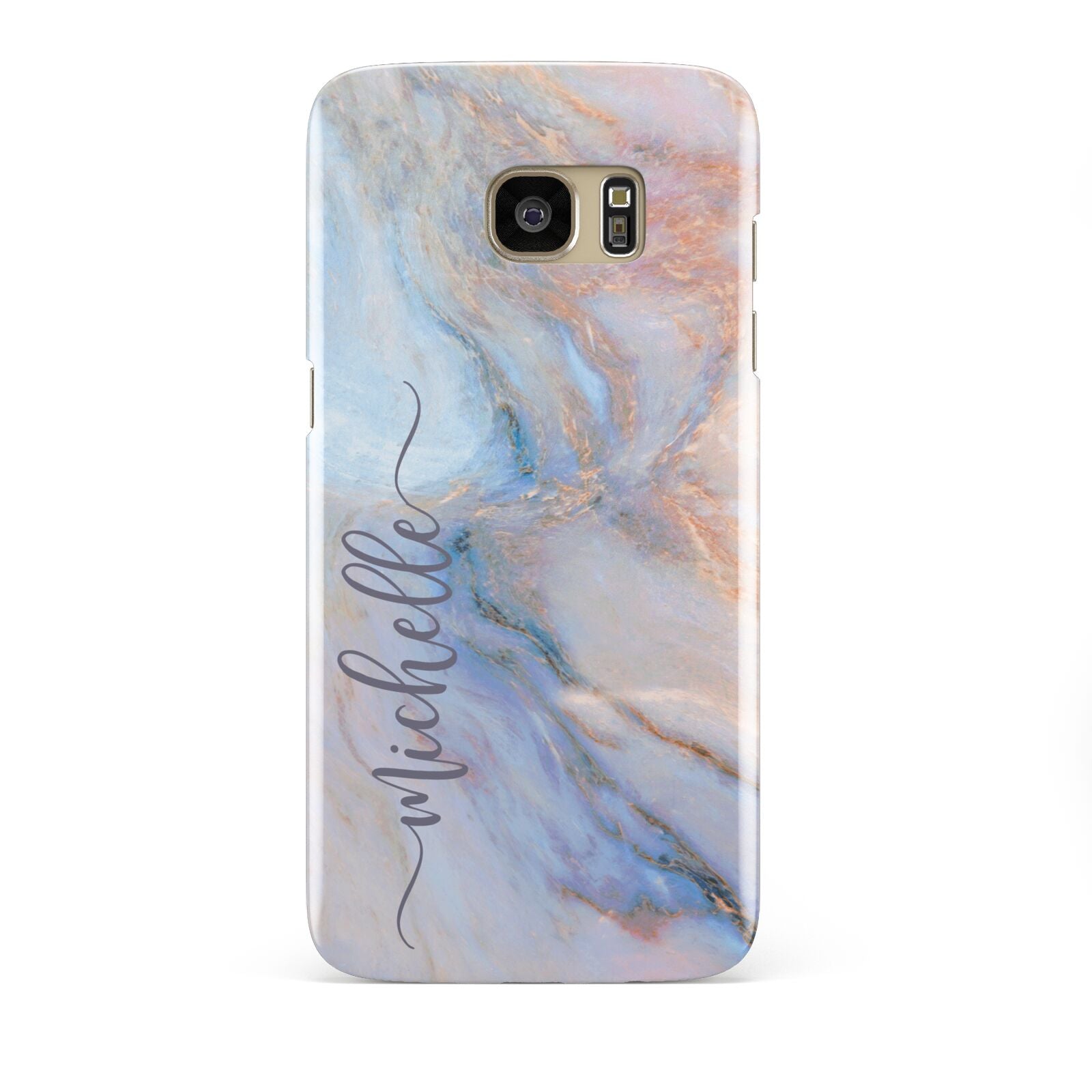 Pale Blue And Pink Marble Samsung Galaxy S7 Edge Case