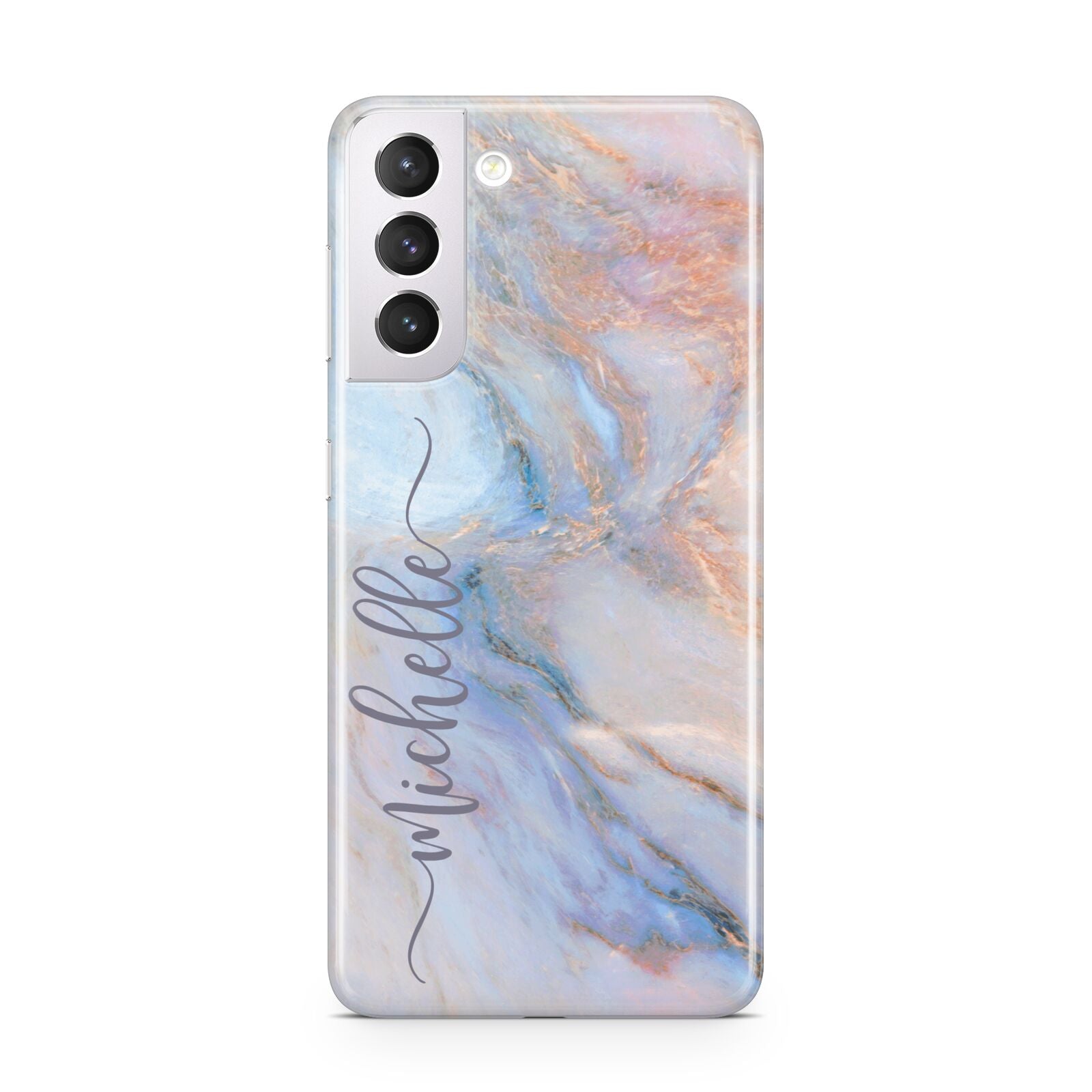 Pale Blue And Pink Marble Samsung S21 Case