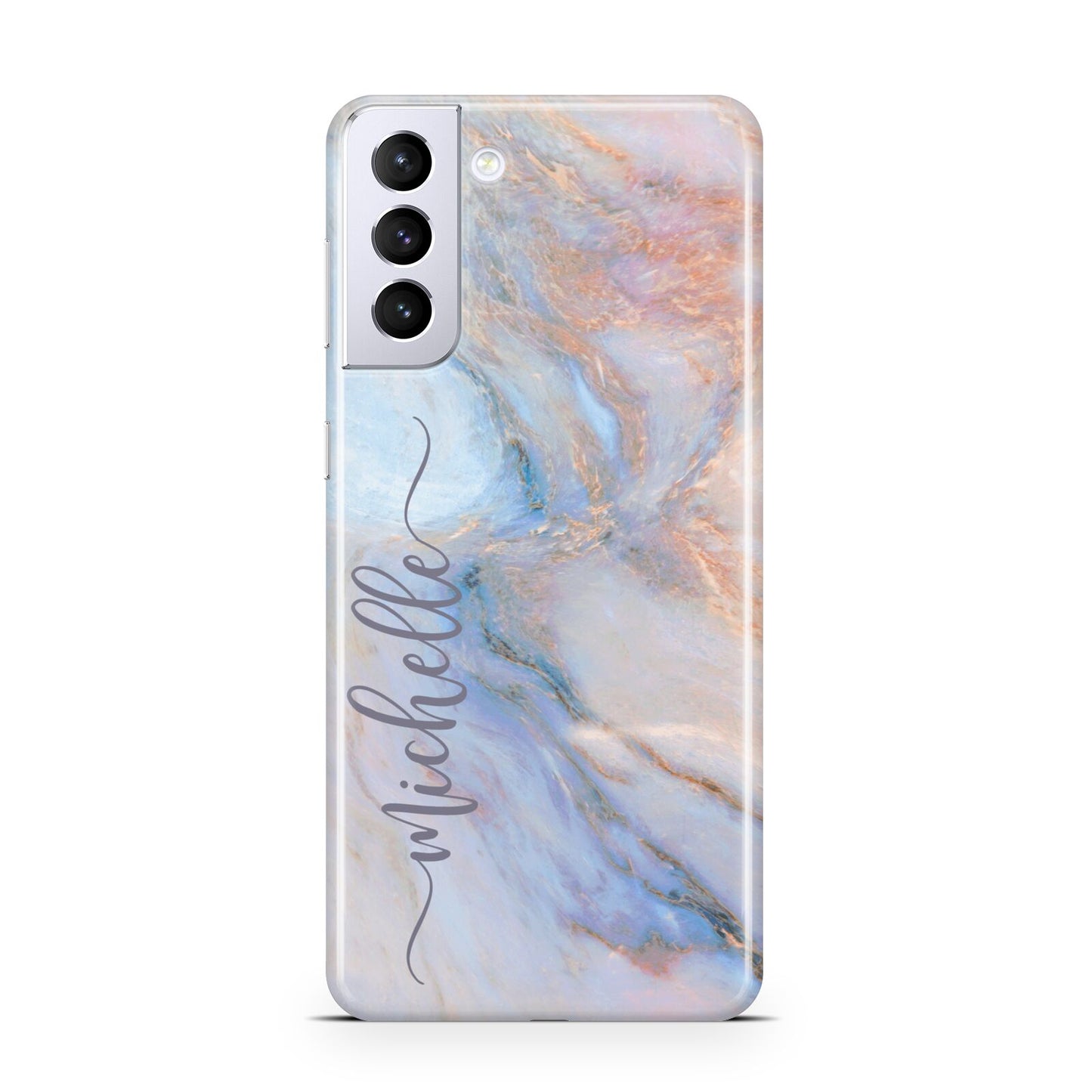 Pale Blue And Pink Marble Samsung S21 Plus Case