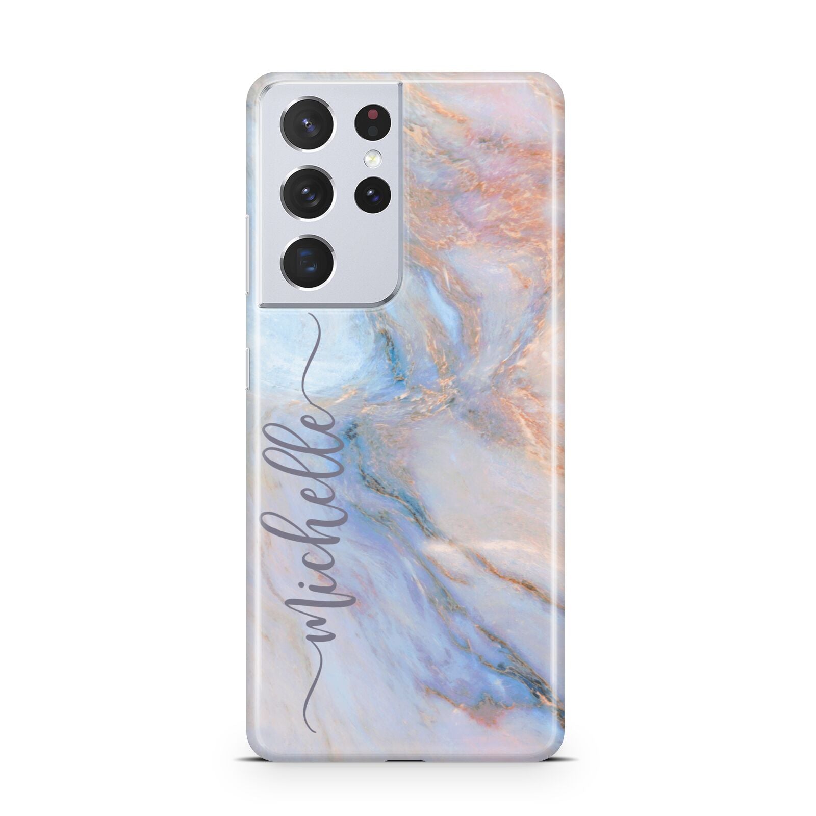 Pale Blue And Pink Marble Samsung S21 Ultra Case