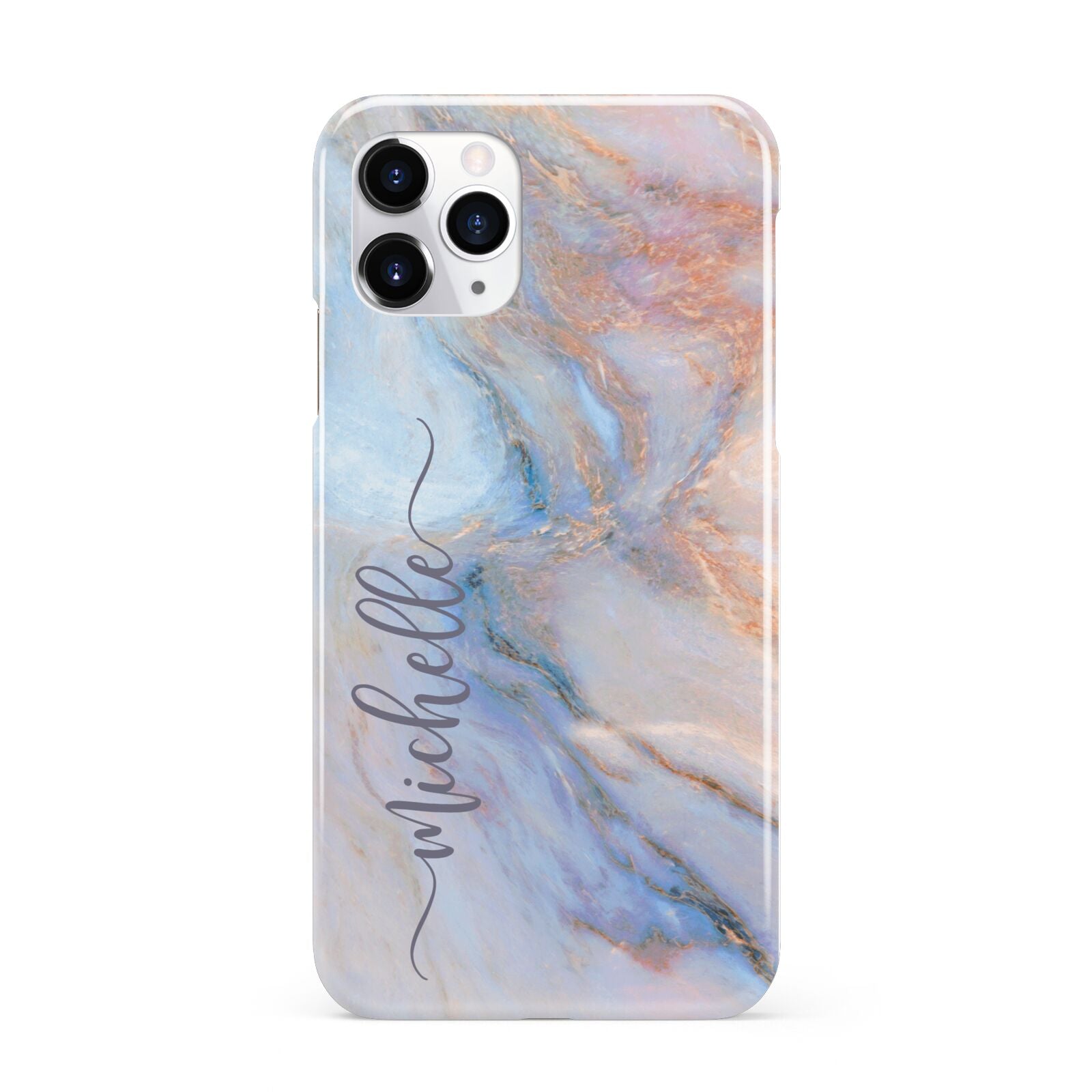 Pale Blue And Pink Marble iPhone 11 Pro 3D Snap Case