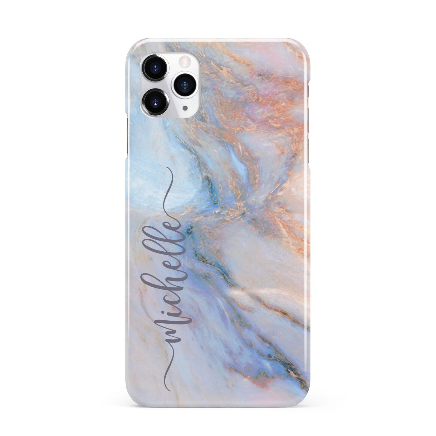Pale Blue And Pink Marble iPhone 11 Pro Max 3D Snap Case