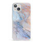 Pale Blue And Pink Marble iPhone 13 Clear Bumper Case