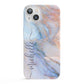 Pale Blue And Pink Marble iPhone 13 Full Wrap 3D Snap Case