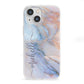 Pale Blue And Pink Marble iPhone 13 Mini Clear Bumper Case