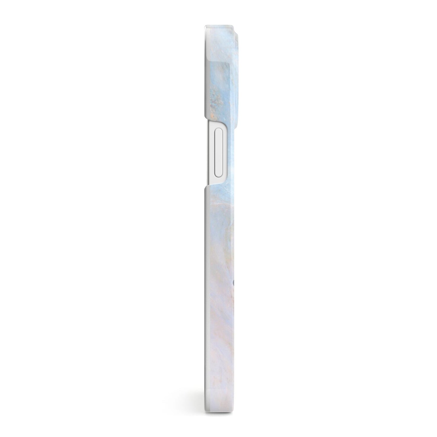 Pale Blue And Pink Marble iPhone 13 Mini Side Image 3D Snap Case
