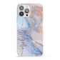 Pale Blue And Pink Marble iPhone 13 Pro Max Full Wrap 3D Snap Case