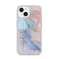 Pale Blue And Pink Marble iPhone 14 Glitter Tough Case Starlight