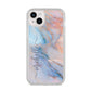 Pale Blue And Pink Marble iPhone 14 Plus Clear Tough Case Starlight