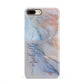Pale Blue And Pink Marble iPhone 8 Plus 3D Snap Case on Gold Phone
