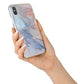 Pale Blue And Pink Marble iPhone X Bumper Case on Silver iPhone Alternative Image 2