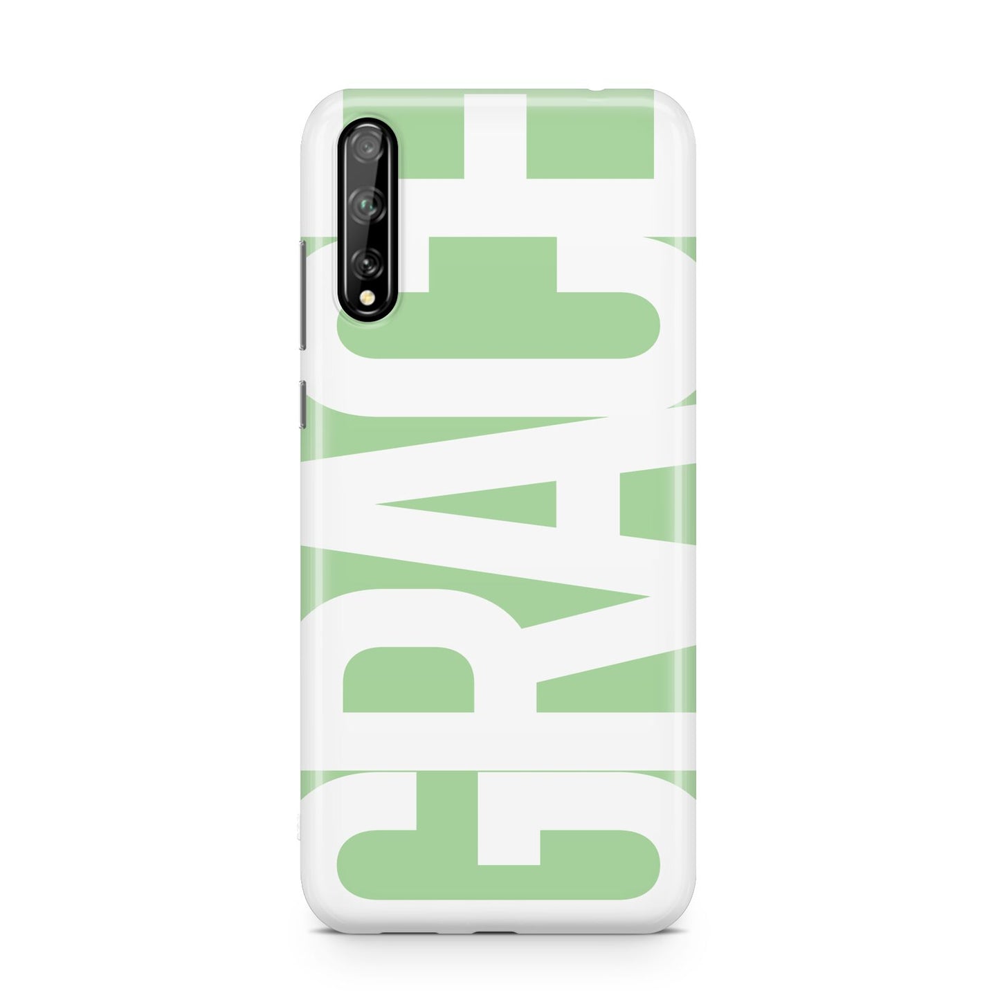 Pale Green with Bold White Text Huawei Enjoy 10s Phone Case