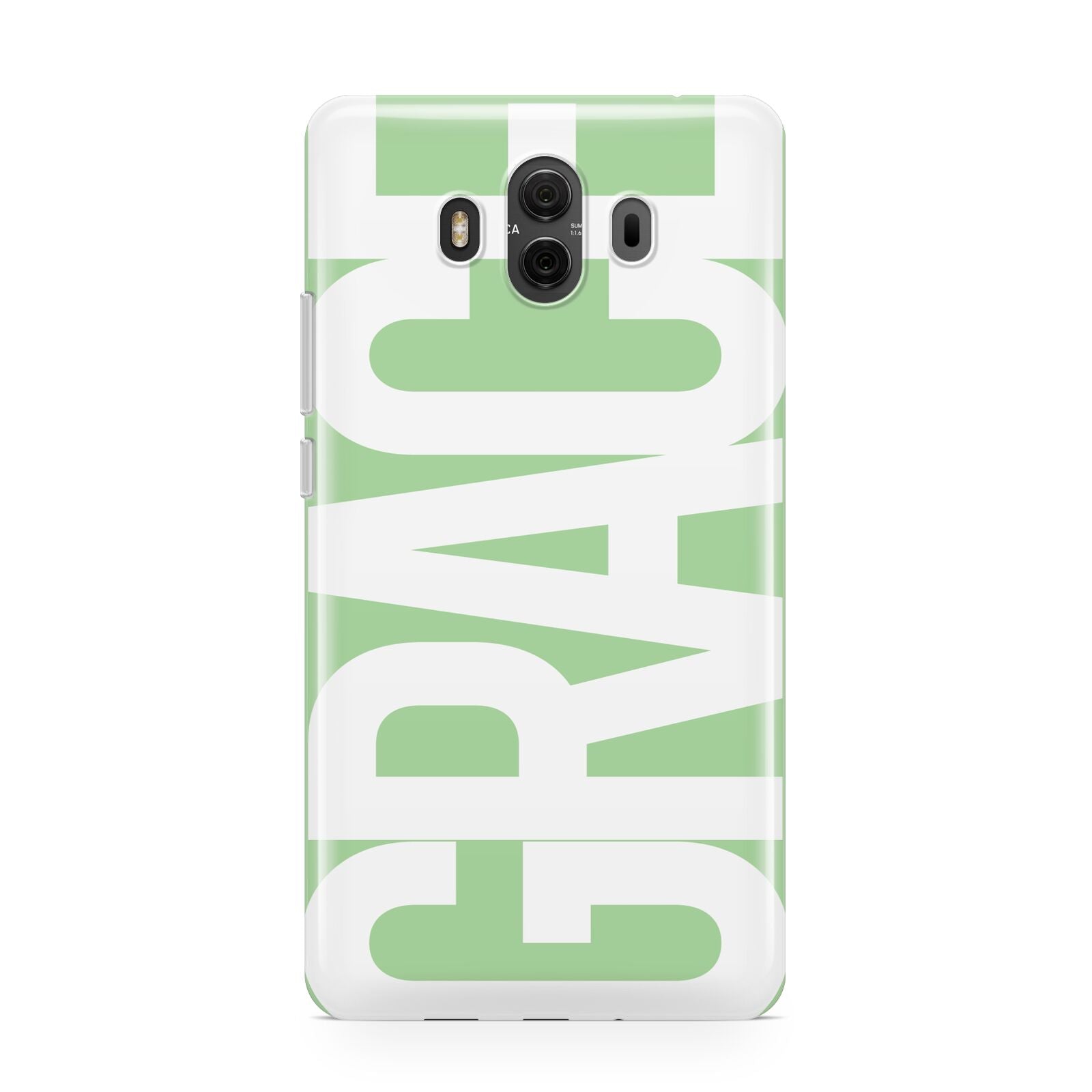 Pale Green with Bold White Text Huawei Mate 10 Protective Phone Case