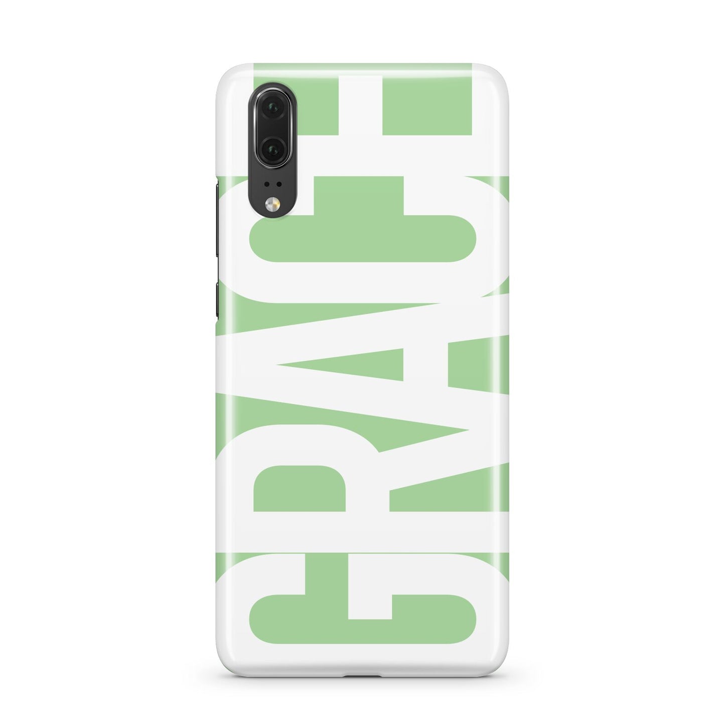 Pale Green with Bold White Text Huawei P20 Phone Case