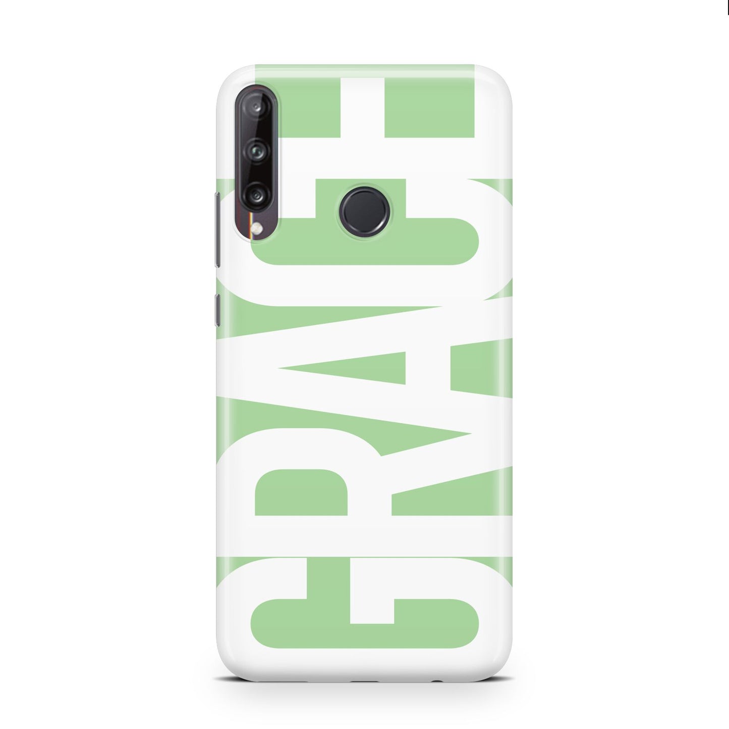 Pale Green with Bold White Text Huawei P40 Lite E Phone Case