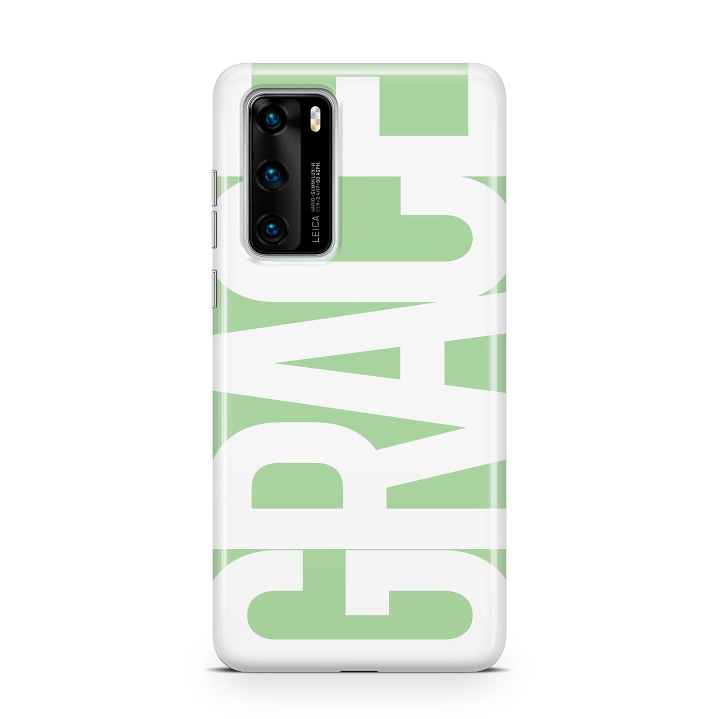 Pale Green with Bold White Text Huawei P40 Phone Case