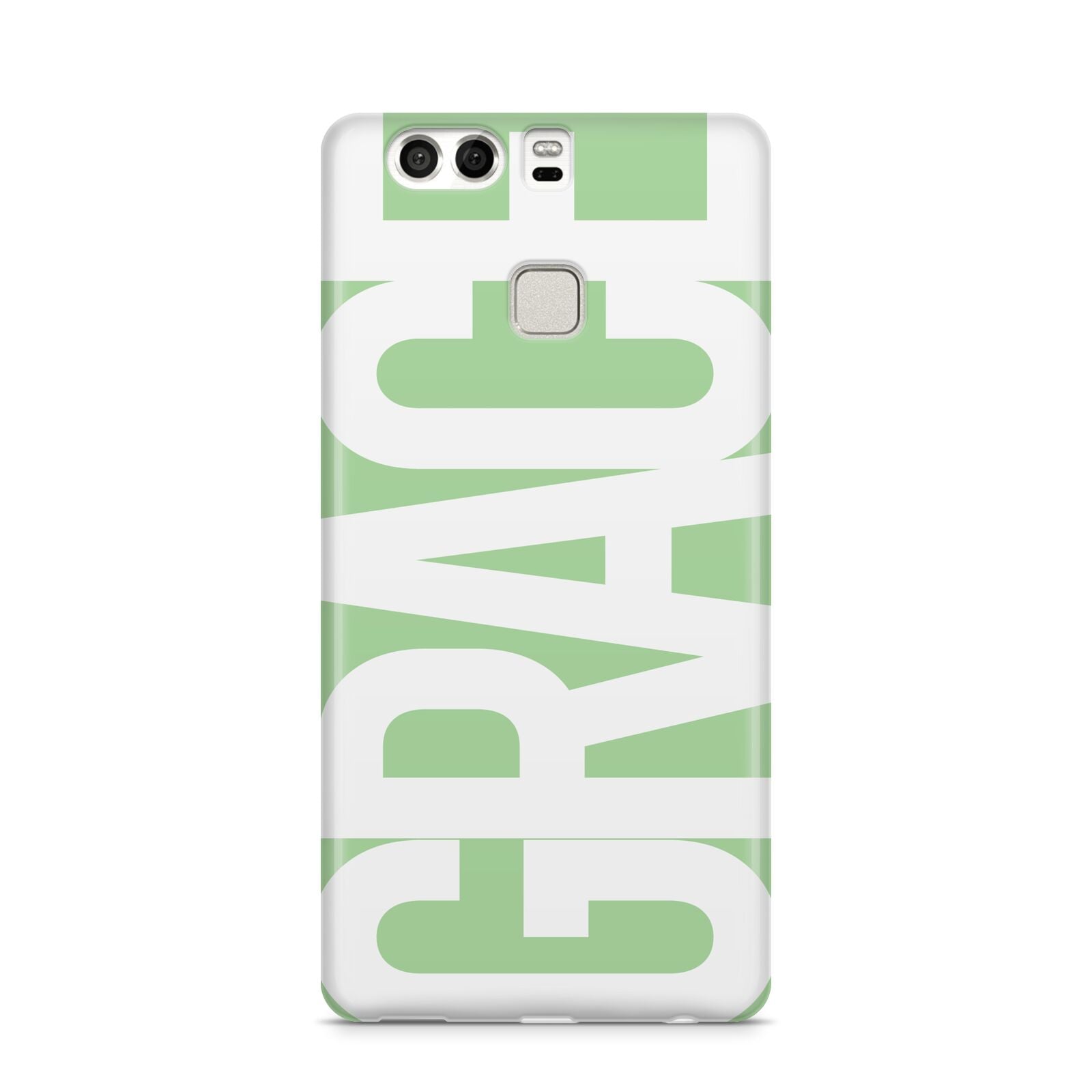 Pale Green with Bold White Text Huawei P9 Case