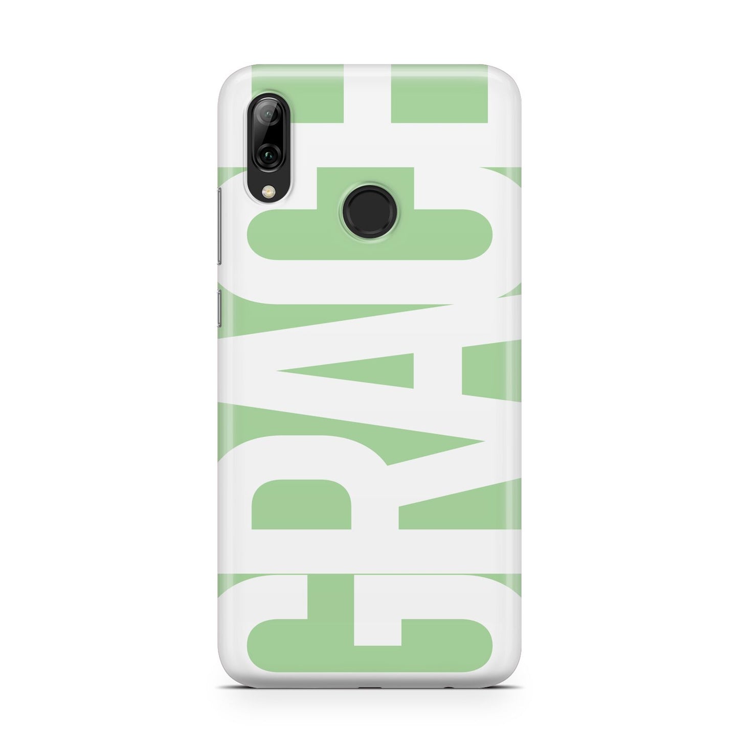 Pale Green with Bold White Text Huawei Y7 2019