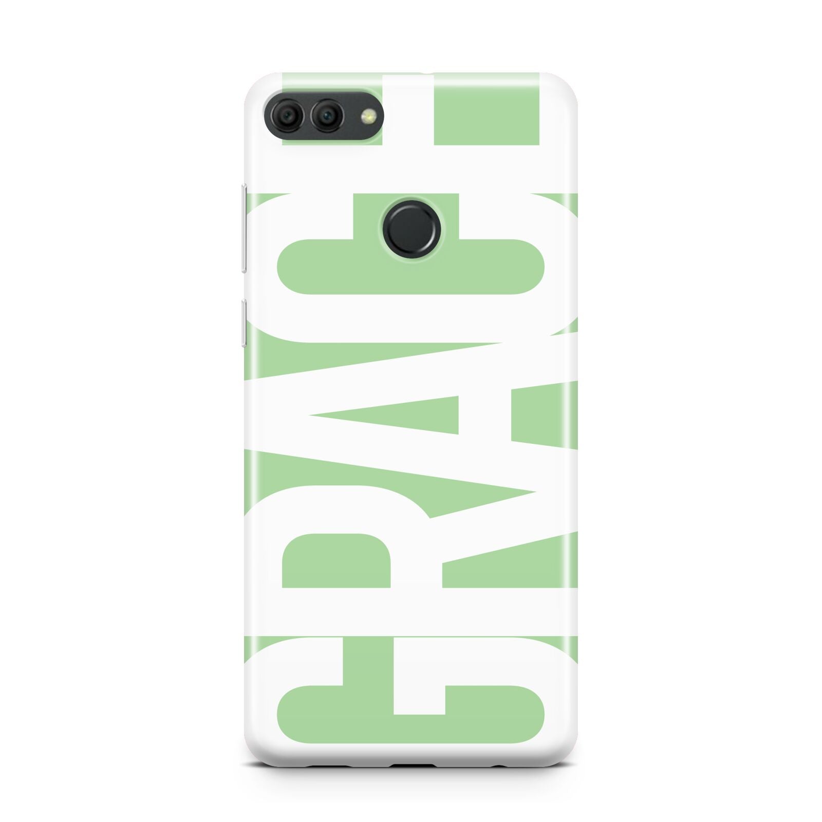 Pale Green with Bold White Text Huawei Y9 2018