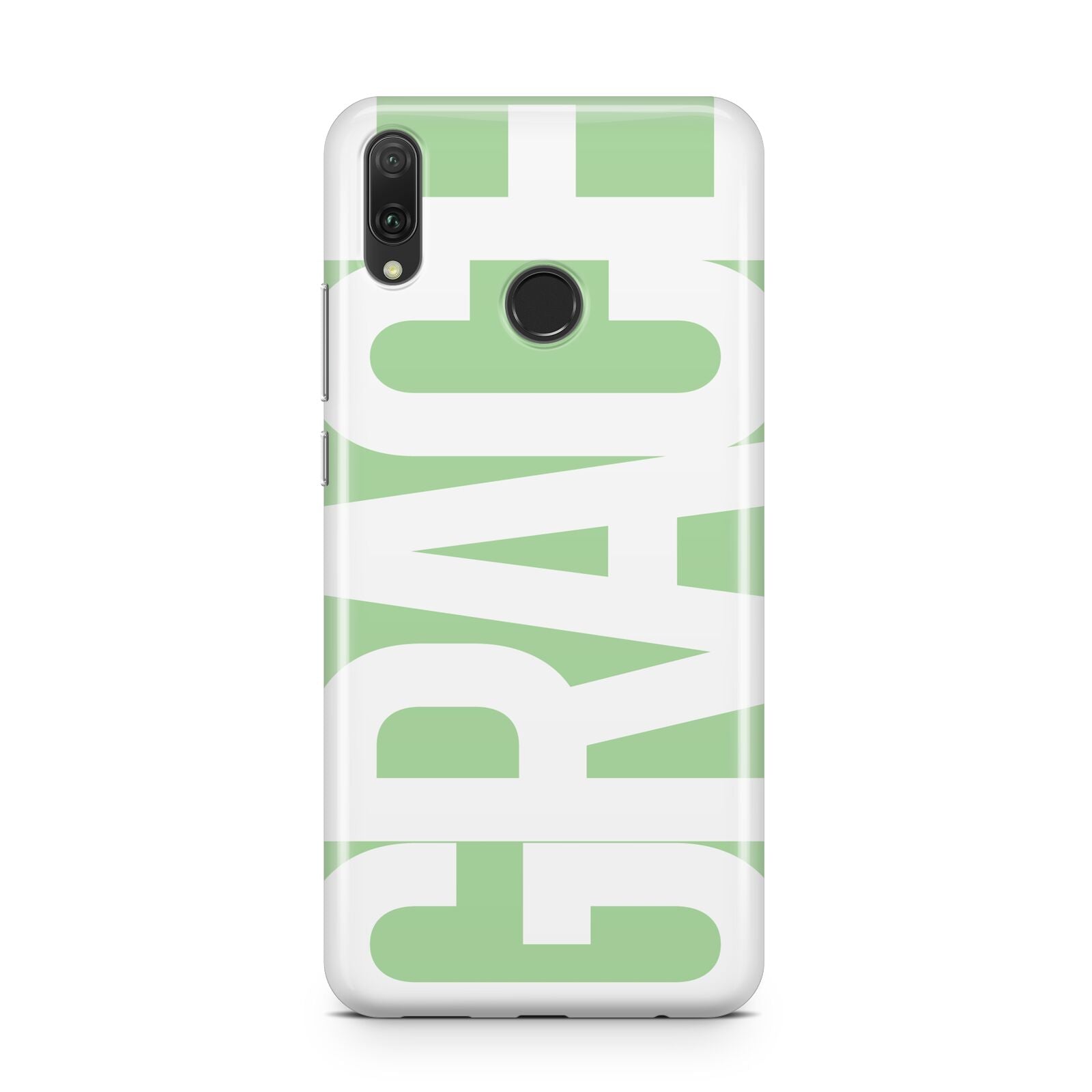 Pale Green with Bold White Text Huawei Y9 2019