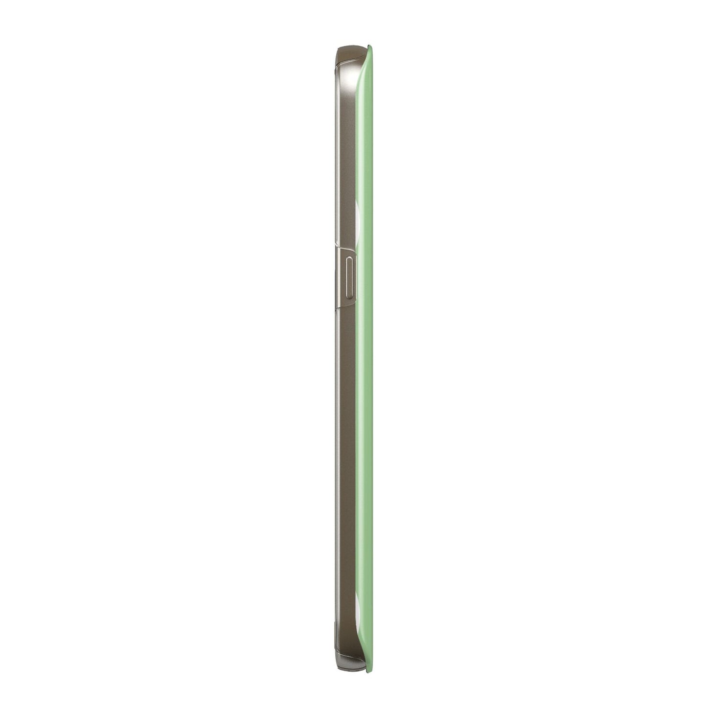 Pale Green with Bold White Text Protective Samsung Galaxy Case Side Angle