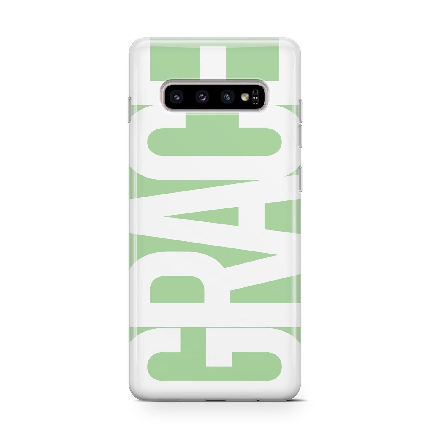 Pale Green with Bold White Text Protective Samsung Galaxy Case