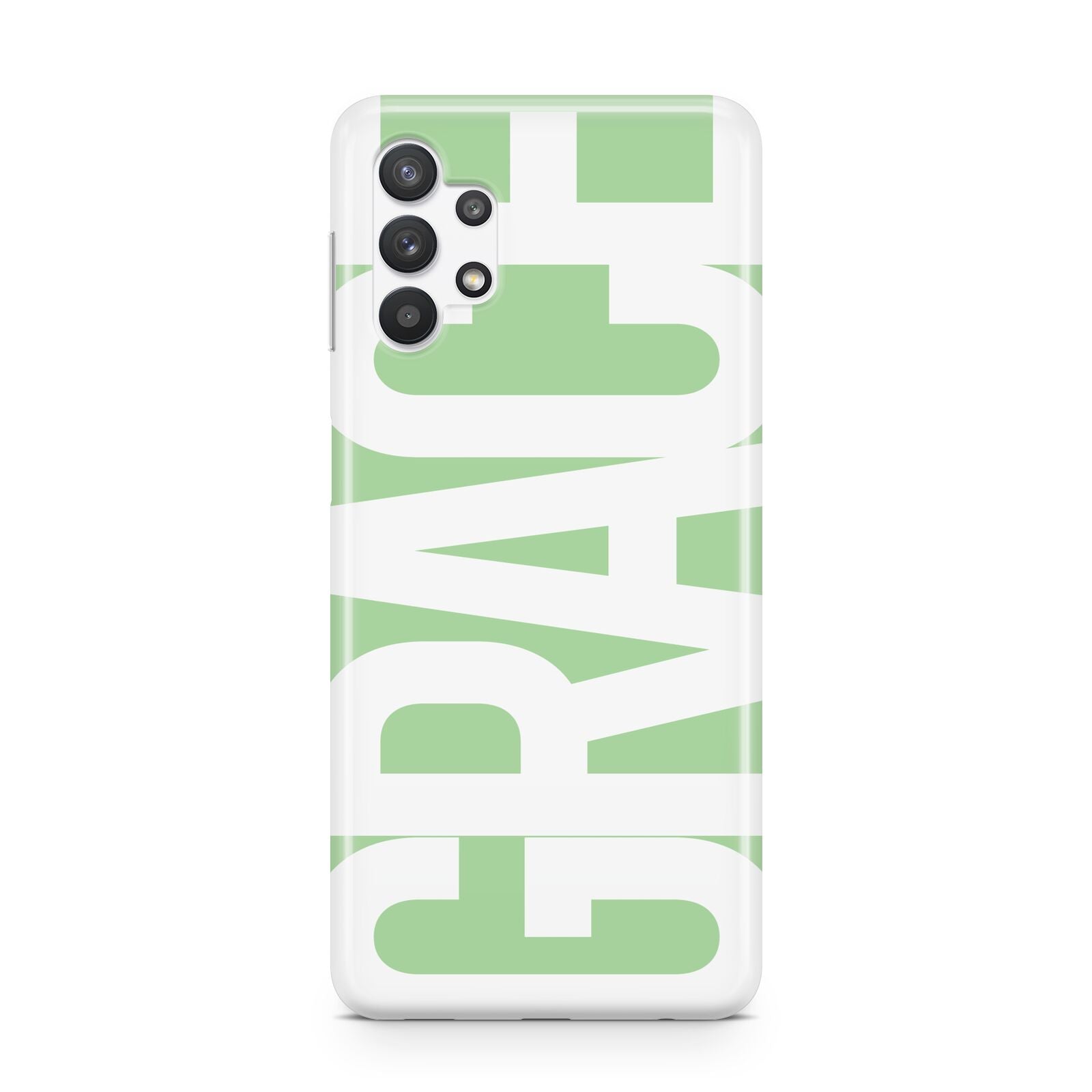 Pale Green with Bold White Text Samsung A32 5G Case