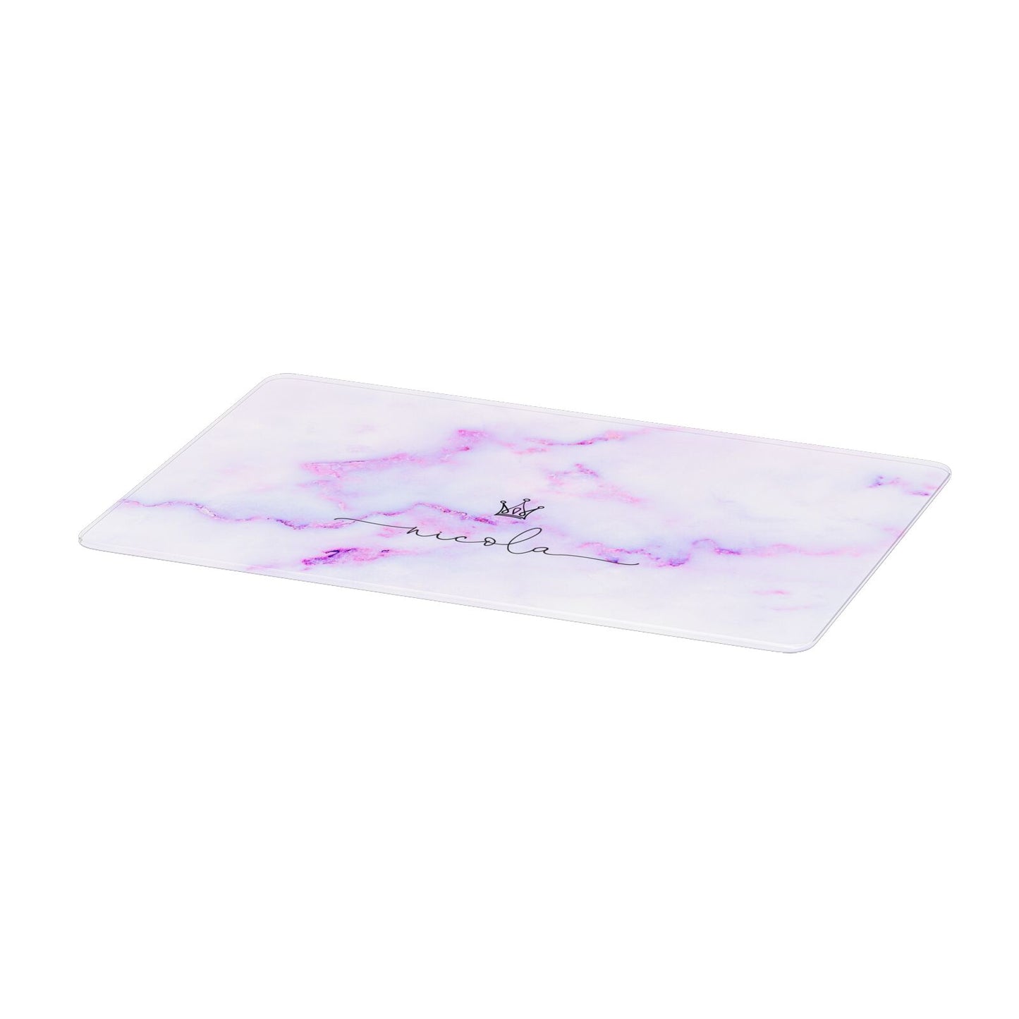 Pale Purple Glitter Marble with Crowned Name Apple MacBook Case Only